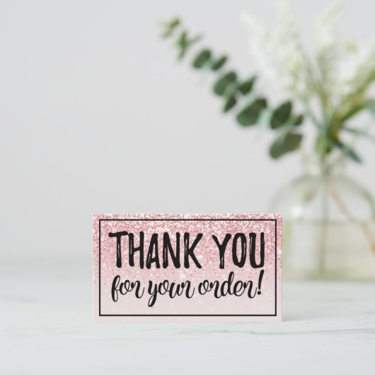 Hartelijk dank voor uw bestelling en uw bestelling visitekaartje (Staand voorkant)