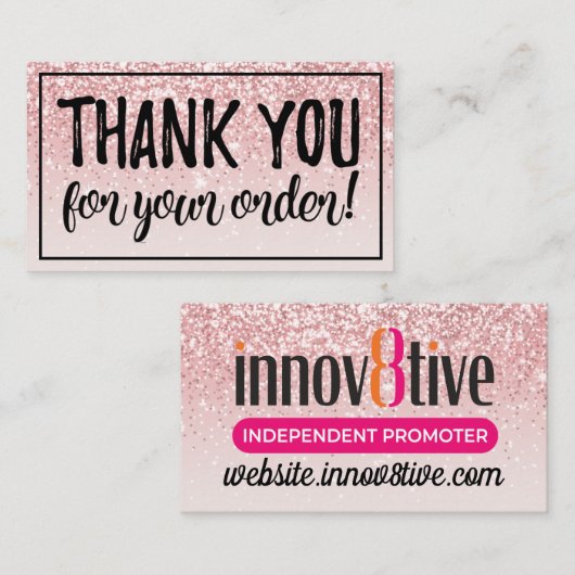 Hartelijk dank voor uw bestelling en uw bestelling visitekaartje (Voorkant / Achterkant)