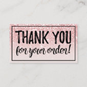 Hartelijk dank voor uw bestelling en uw bestelling visitekaartje (Voorkant)