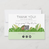 Hartelijk dank voor uw bestelling en uw zakelijke  bedankkaart (Achterkant)