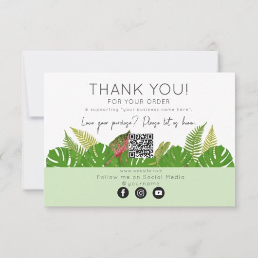 Hartelijk dank voor uw bestelling en uw zakelijke  bedankkaart (Achterkant)