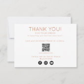 Hartelijk dank voor uw bestelling en uw zakelijke  bedankkaart (Achterkant)