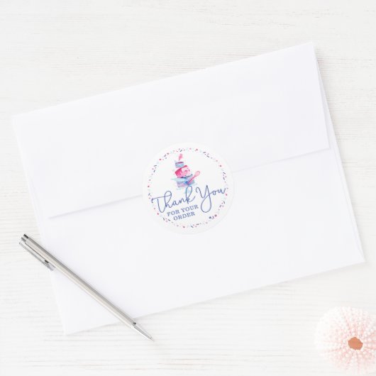 Hartelijk dank voor uw bestelling Fun Bakery Cake Ronde Sticker (Envelop)