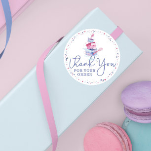 Hartelijk dank voor uw bestelling Fun Bakery Cake Ronde Sticker