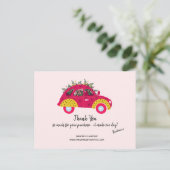 Hartelijk dank voor uw bestelling Fun Floral Pink Briefkaart (Staand voorkant)