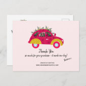 Hartelijk dank voor uw bestelling Fun Floral Pink Briefkaart (Voorkant / Achterkant)