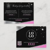 Hartelijk dank voor uw bestelling Glam Pink Diamon Visitekaartje (Voorkant / Achterkant)