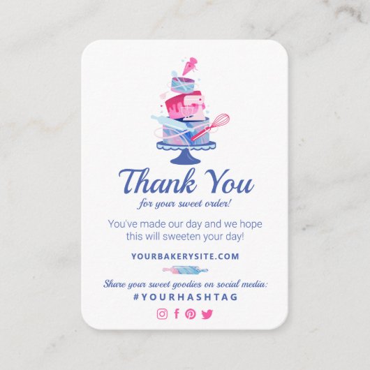 Hartelijk dank voor uw bestelling in het zoet | Ba Informatiekaartje (Voorkant)