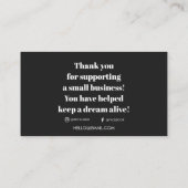 Hartelijk dank voor uw bestelling, kleine bedrijve visitekaartje (Achterkant)