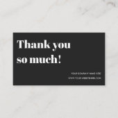 Hartelijk dank voor uw bestelling, kleine bedrijve visitekaartje (Voorkant)