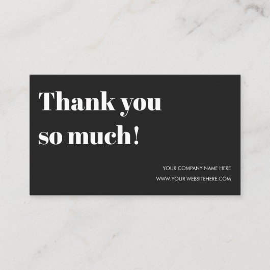 Hartelijk dank voor uw bestelling, kleine bedrijve visitekaartje (Voorkant)