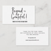 Hartelijk dank voor uw bestelling, kleine branding visitekaartje (Voorkant / Achterkant)