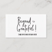 Hartelijk dank voor uw bestelling, kleine branding visitekaartje (Voorkant)