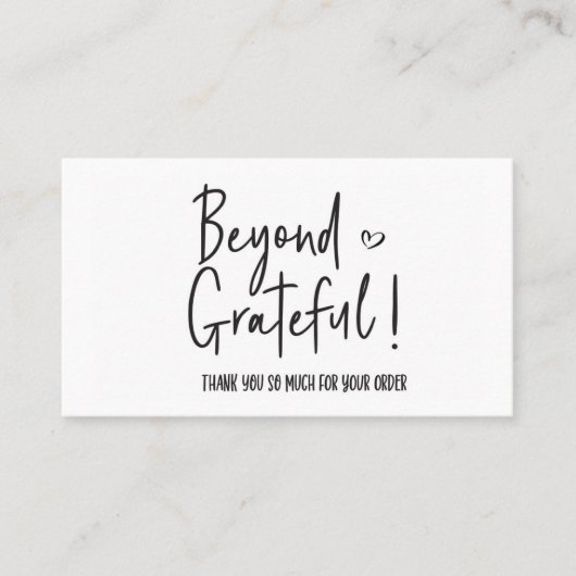 Hartelijk dank voor uw bestelling, kleine branding visitekaartje (Voorkant)