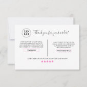 Hartelijk dank voor uw bestelling Kortingskaart vo Bedankkaart (Voorkant)