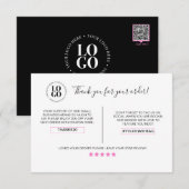 Hartelijk dank voor uw bestelling Kortingskaart vo Bedankkaart (Voorkant / Achterkant)