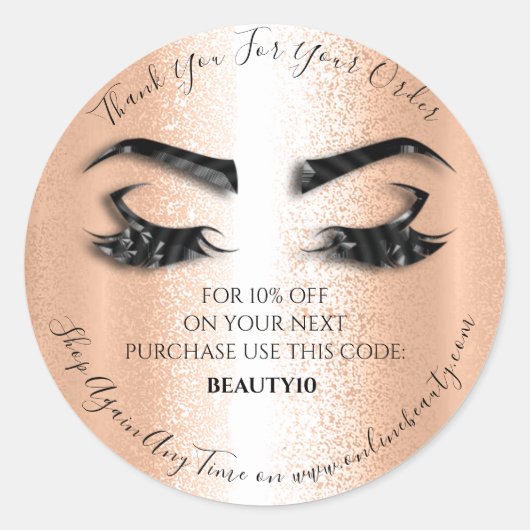 Hartelijk dank voor uw bestelling Logo Korting Roo Ronde Sticker (Voorkant)