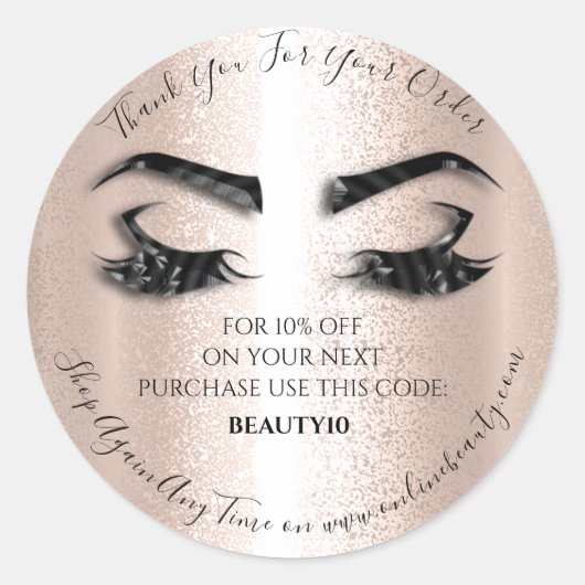 Hartelijk dank voor uw bestelling Logo Korting Roo Ronde Sticker (Voorkant)