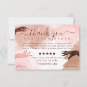 Hartelijk dank voor uw bestelling Nail Art Busines Bedankkaart (Voorkant)