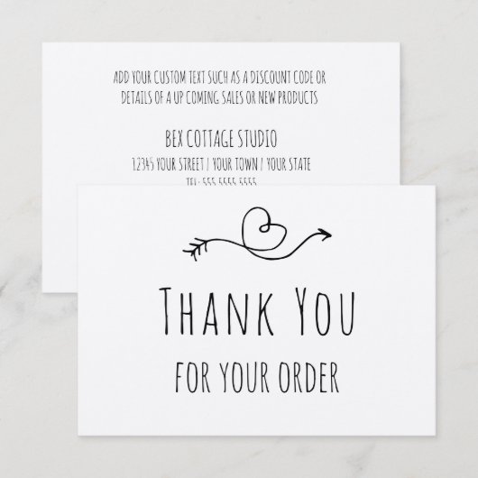 Hartelijk dank voor uw bestelling over Kraft Paper Bedankkaart (Voorkant / Achterkant)