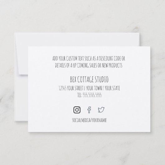 Hartelijk dank voor uw bestelling over Kraft Paper Bedankkaart (Achterkant)