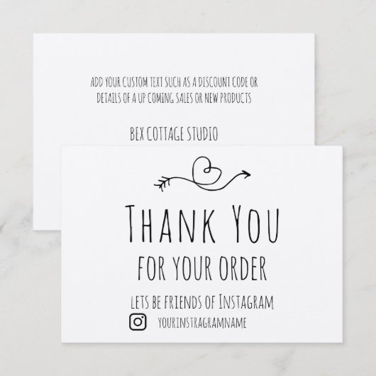 Hartelijk dank voor uw bestelling over Kraft Paper Bedankkaart (Voorkant / Achterkant)