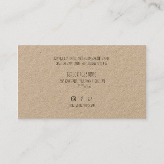 Hartelijk dank voor uw bestelling over Kraft Paper Visitekaartje (Achterkant)