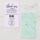 Hartelijk dank voor uw bestelling Paars en Mint Ma Visitekaartje (Voorkant / Achterkant)