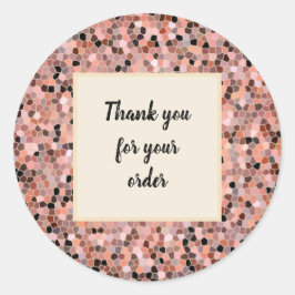 Hartelijk dank voor uw bestelling Professional roz Ronde Sticker