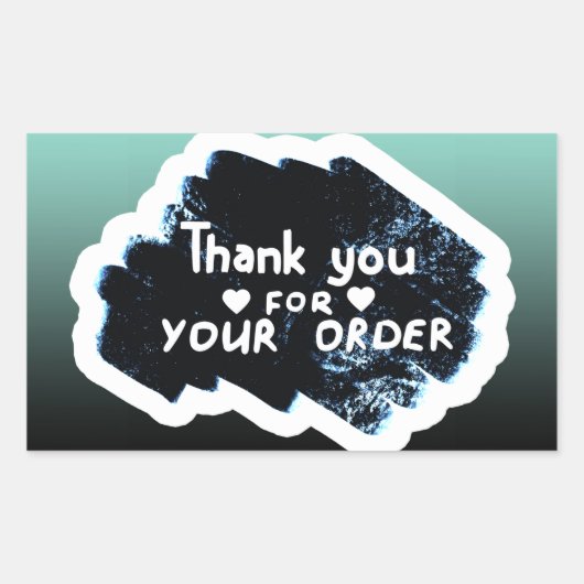 Hartelijk dank voor uw bestelling rechthoekige sticker (Voorkant)