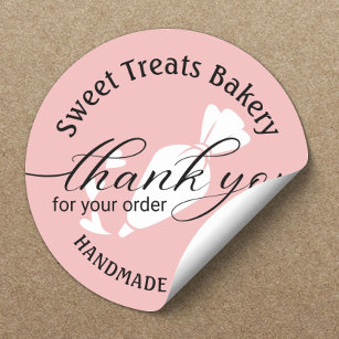 Hartelijk dank voor uw bestelling roze rugzak ronde sticker