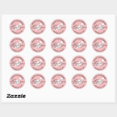 Hartelijk dank voor uw bestelling roze rugzak ronde sticker (Vel)