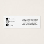 Hartelijk dank voor uw bestelling, sociale media mini visitekaartjes (Achterkant)