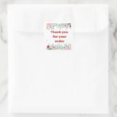 Hartelijk dank voor uw bestelling vierkante sticker (Tas)