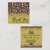 Hartelijk dank voor uw bestelling. vierkante visitekaartje (Voorkant / Achterkant)