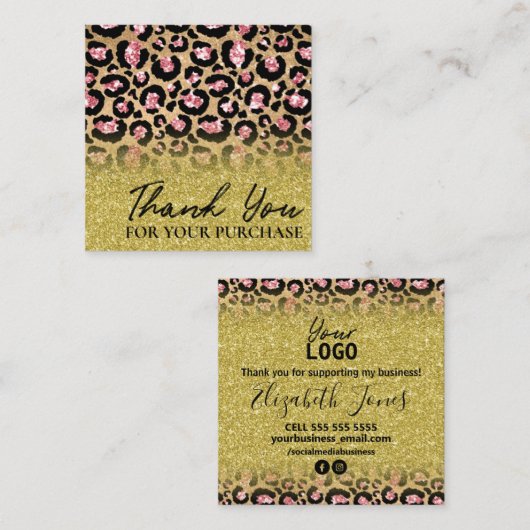 Hartelijk dank voor uw bestelling. vierkante visitekaartje (Voorkant / Achterkant)