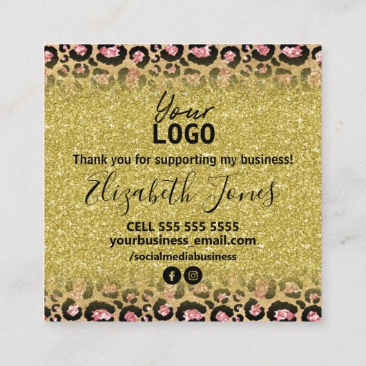 Hartelijk dank voor uw bestelling. vierkante visitekaartje (Achterkant)