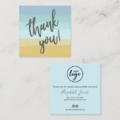 Hartelijk dank voor uw bestelling vierkante visitekaartje (Voorkant / Achterkant)