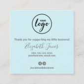 Hartelijk dank voor uw bestelling vierkante visitekaartje (Achterkant)