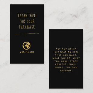 Hartelijk dank voor uw bestelling voor goud en zwa informatiekaartje