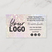 Hartelijk dank voor uw bestellingskaarten Roos Gol Visitekaartje (Achterkant)