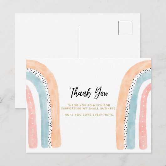 Hartelijk dank voor uw bestellingspakket Invoegen Briefkaart (Voorkant / Achterkant)