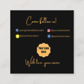 Hartelijk dank voor uw bestellingsVisitekaartjes Vierkante Visitekaartje (Achterkant)