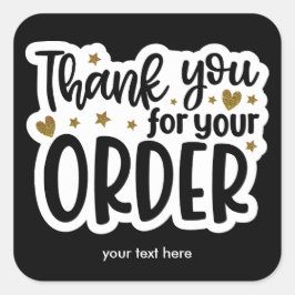 Hartelijk dank voor uw bestelsticker vierkante sticker
