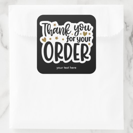 Hartelijk dank voor uw bestelsticker vierkante sticker (Tas)