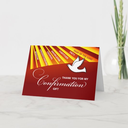 Hartelijk dank voor uw bevestiging Gift Gold & Red Bedankkaart (Voorkant)