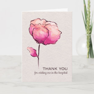 Hartelijk dank voor uw bezoek aan mij op de zieken bedankkaart