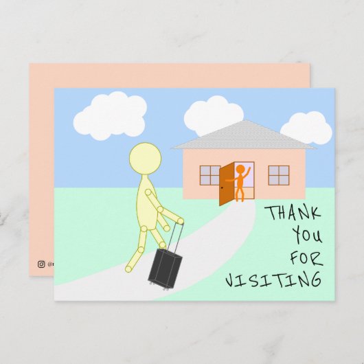 Hartelijk dank voor uw bezoek - Nod Notes Briefkaart (Voorkant / Achterkant)