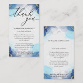 Hartelijk dank voor uw blauwe handtekening informatiekaartje (Voorkant / Achterkant)