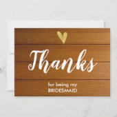 Hartelijk dank voor uw Bridesmaid-kaart | Barn Woo Bedankkaart (Voorkant)